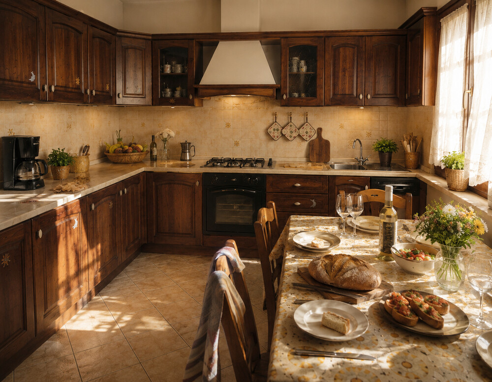 Cucina condivisa - tavolo apparecchiato